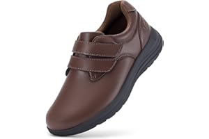 FitVille Diabetic Shoes Damskie bardzo szerokie skórzane kapcie ortopedyczne z regulacją na rzepy Wygodne eleganckie buty do chodzenia dla opuchniętych stóp