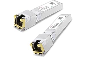 GIQITCK 2Pack 10GBASE-T SFP+ RJ45 Transceiver, 10G rame SFP+ a RJ45 Copper Modulo per Cisco SFP-10G-T-S, Ubiquiti UF-RJ45-10G, Netgear, D-Link, Supermicro, TP-Link, Linksys, fino a 30m