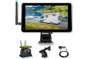 RIMOODY Caméra de Recul Solaire sans Fil, 7 Pouces écran Tactile, Caméra de Recul Magnétique Rechargeable de Type C 10000 mAh avec Enregistrement DVR, Vision Nocturne, BSD, étanche,Super Grand Angle