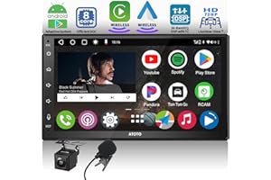 ATOTO A6PF 7" Doppio DIN Android Autoradio, Dab+ Radio, Senza fili CarPlay e Android Auto Wireless, MirrorLink, 2 Bluetooth, Wi-Fi/BT/USB Tethering, Telecamera di backup HD, Traccia GPS, A6G2B7PF-S01