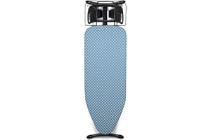 ‎DUWEE Duwee Deska do Prasowania do Stacji Parowej, Deluxe Duża Deska do Prasowania Odporna na Ciepło Osłona, Ciężka Nogi, 44 x 117,5 cm (Niebieska Kratka)