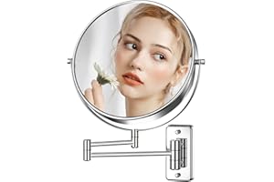 Benbilry Gospire 9 Zoll Wandmontage Kosmetikspiegel mit 1X/ 10X Vergroßerung Doppelseitiger 360°Schwenkbar Wandspiegel Rasierspiegel fur Badezimmer Hotel Schminkspiegel, Schwarz