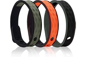 Keruto 3 Pcs Redup Far Infrared Negative Ions Wristband,Adjustable Anti-Static Silicone Sport Bracelets Negative Ions Wristband,Silicone Sport Negative Ion Bracelet Men Women(Black+Orange+Grey)