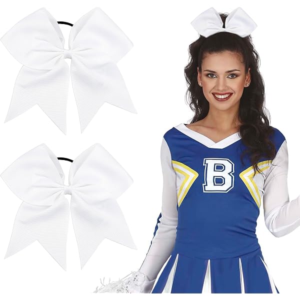 Haargummis Mit Glitzer – Cheerleader-Style, 2 Stück, Rot, Mit Schleife, Für Sport & Alltag