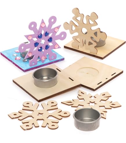 Baker Ross Weihnachtsbaumschmuck Bastelset – 3 Holz-Anhänger Zum Selbstgestalten