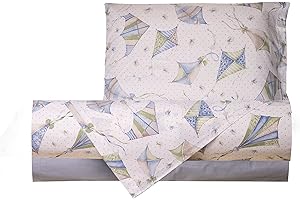 Smart Deco Home Completo letto lenzuola federe letto stampa fantasia 100% Cotone Made in Italy UNA PIAZZA E MEZZA AQUILONI AZZURRO