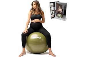 ‎BABYGO BABYGO Geburtsball – Schwangerschafts-Yoga, Arbeit & Gymnastikball & Buch Set Trimester-Ziel, Mutterschaftsphysio, Geburt & Genesungsplan inklusive Anti-Burst-umweltfreundliches