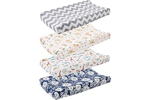 MURMAN Funda Para Cambiador Bebe, Funda Para Cambiador De Pañales De Bebé De Algodón, Sábana Cambiador Lavable Para Bebés Niños Y Niñas, Fundas Para Cambiador De Mesa Con Patrones De Estampado Lindos