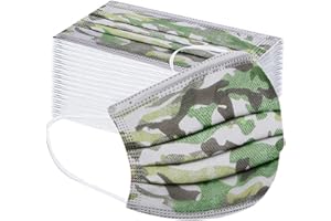 Lomelomme 50 Stück Kinder Einweg 3-lagig Niedlich Druck Mund und Nasenschutz mit Motiv Cartoon Druck Mund Nasens Bedeckung Atmungsaktiv Staubdicht Mundschutz Bandana Halstuch für 5-14, Jungen Mädchen