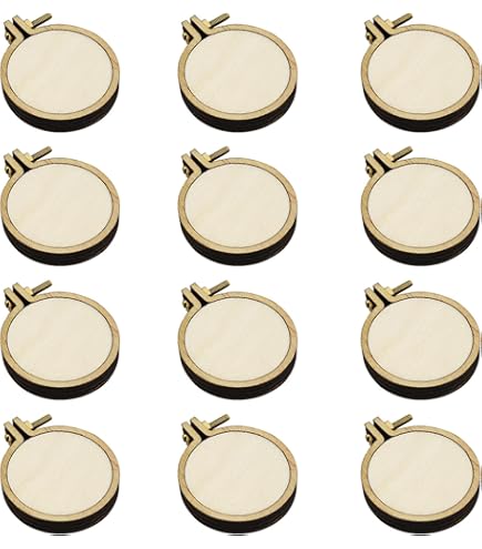 Set 15 Cerchi Da Ricamo In Legno - Mini Telai Circolari Per Ricamo E Punto Croce - Foto 11