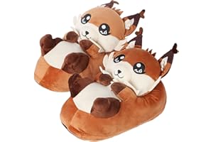 corimori Rozmiar uniwersalny 44-48, fajne pluszowe kapcie dla dorosłych, zabawne wzory zwierząt, smok, jednorożec, lis, leniwiec, pies