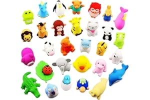 LURICO 36 Stück Radiergummi Kinder Set, Lustige Radiergummis in Tierform, Bunte Eraser für Kinder, für Weihnachten, Partygeschenke und Lernbelohnungen im Klassenzimmer
