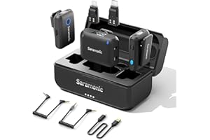 Saramonic Blink500B2+ Lavalier mikrofon bezprzewodowy, mikrofon radiowy do telefonów komórkowych iPhone 15 z systemem Android, kamer komputerowych, mini mikrofon do wywiadu, Vlog Live Stream, podcast,