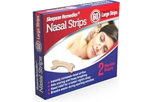 ‎SLEEPEZE REMEDIES Sleepeze Remedies 60 x Größe Nasenpflaster Besser Atmen, Nasenpflaster gegen Schnarchen, Nasenstrips für Schlafen & Sport, Nasenpflaste Schnarchstoppper, Nose Strips Anti Schnarch