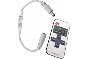 PB-VERSAND Atenuador de intensidad/interruptor LED de 12 V CC con mando a distancia para todas las lámparas LED regulables con enchufe y clavija (mando a distancia universal)