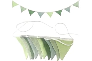 VLYX Vimplar i Tyg - Dubbelsidig Färgglad Bomull Girland för Barnrum, Trädgård, Teselskap, Bröllop, Babyshower, Födelsedag oc