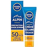 NIVEA SUN ALPIN Crème solaire visage FPS 50 (1 x 50 ml), Protection solaire hivernale hydratante, Écran solaire anti UVA/UVB 
