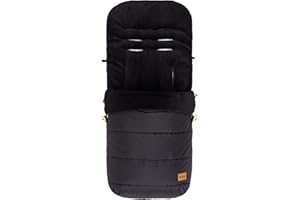 Fillikid Winterfußsack Lanin Exclusiv | Winter-Fußsack für Kinderwagen, Sportwagen & Buggy mit Anti-Rutschschutz, weicher Thermo-Fleece, Design:schwarz
