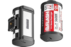 TTARTISAN M01 Kamerablitz Retro Mini Xenon Blitz GN12 5600K 4 Stufen Einzelkontakt Blitzschuh für die meisten Kameras (Kamerablitz)