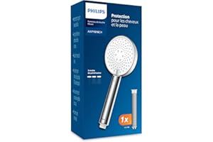 Philips Pommeau de douche avec filtre, élimine efficacement le chlore et les autres grosses particules, trois modes de pulvérisation, design améliorant la pression, capacité de filtration de 1 mois