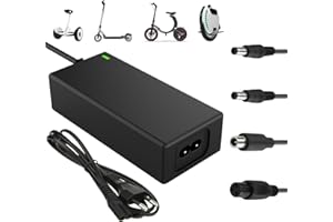 Yeerain Chargeur Trotinette Electrique, 42V 2A Chargeur Hoverboard 36V Trottinette Batterie avec 4 Connecteurs pour Hoverboard, Scooter Électrique, Planche à Dérive, Xiaomi M365/Pro 2