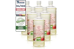 KieselGreen Bioetanolo 6 x 1 litro con Fragranza per Caminetto a Etanolo – Bio-etanolo profumato per Ambienti, molte Fragranze - Profumo per Caminetto a bioetanolo da Interno o da Tavolo AZ