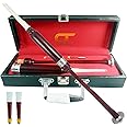 Scottish Highland BagPipe Practice Chanter, Carrying Case & Reeds by Createch Tools (Dark Brown)
