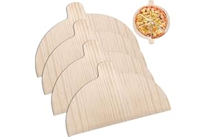 PORFOYO Pala per Pizza in Legno: 4 Pezzi Paletta per Pizza, Tavola per Pizzas Legno, Pala per Pane in Legnos per Pizzas e Pane Fatti in Casa, 28 x 17 cm