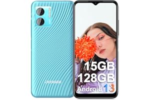DOOGEE N50 Moviles Baratos y Buenos 15GB RAM+128GB ROM, Android 13, Octa Core, 50MP AI Cámara, 4200mAh Batería, 6,52 Pulgadas HD+, 1TB SD Teléfono Carga Rápida 18W, Huella Dactilar/5G-WIFI/OTG