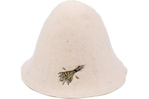 ‎GER3AS Ger3as Saunahut 100% Wolle mit Stickerei für Damen und Herren, Wellness Mütze Premium Qualität
