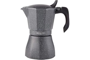 Oroley - Cafetera Italiana Petra | Base de Acero Inoxidable | 6 Tazas | Cafetera Inducción, Vitrocerámica, Fuego y Gas | Estilo Tradicional