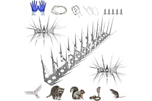 FATMASS Anti-Pigeon,Bird,Cat Deterrent Spikes,Squirrel Proof for Bird Feeder,Gardens, Fence,Gutter,Balcony,Fox Repellent.Interwoven Thorns - Optimal Protection,Cuttable(1m)