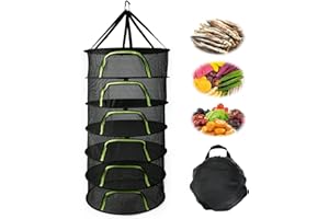 Aresvrgo Malla de Secado, Rejilla de Secado para Hierbas, Colgar Red De Secado Plegable, con Cremallera En Forma De U, para secar Hierbas, Frutas, té, pequeñas Prendas, Flores, Pescado, etc