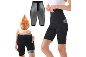 SMARTYNAS Nouveau Short de Sudation Femme Haute Qualité pour Sport et Fitness Short Cycliste Amincissant Taille Haute avec Poche Durable Short Noir Élégant Vêtement Sudation Parfait pour Sculpter la Silhouette.