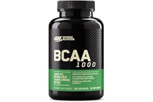 Optimum Nutrition BCAA Capsules, tabletki z aminokwasami, 1000 mg egzogennych aminokwasów BCAA z L-leucyną, L-izoleucyną i L-waliną, bez dodatków smakowych, suplementy BCAA, 100 porcji, 200 kapsułek