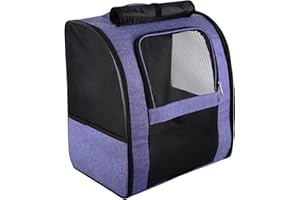 PETCUTE Mochila para Perro Gatos, Espaciosa Mochila Portátil para Mascotas con Diseño de Ventana Transpirable,Mochila Transportín Perro con Correa de Hombro Ajustable,para Viaje, Camping