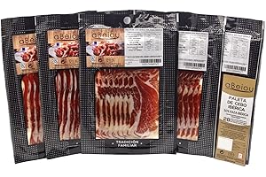 aBeiou. 500gr PROSCIUTTO IBERICO A FETTE (Spalla). Prosciutto iberico stagionato +28 mesi a Guijuelo (Salamanca). Certificato di garanzia Hycer. Confezione da 5 Buste da 100gr.