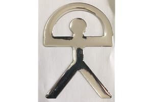 SCOOBY DESIGNS 'INDALO MAN' CHROME SELF ADHESIVE CAR DOMED BADGE EMBLEM BOOT BONNET DASHBOARD (CHROME)