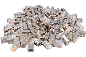 100 St RJ45 CAT6 Metallskärmad Kontaktsats Pass Through-kontakter Nätskärmad RJ45-ändkontakt Modulär Nätverkskontakt