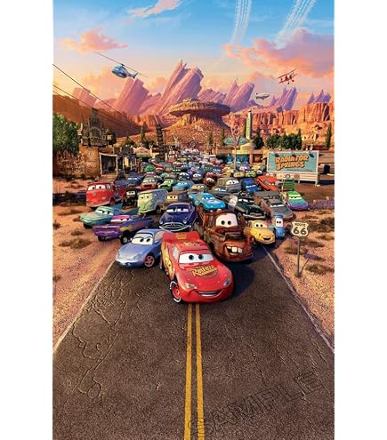Poster Cars – 61 X 91,5 Cm – + 1 Poster Surprise Gratuit – Qualité Supérieure