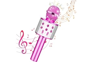 RAKING Microfono Wireless di Karaoke per bambini popolare canto microfono Bluetooth senza fili con microfoni portatili parlanti per bambini ragazzi ragazze che imparano i giocattoli （Viola）