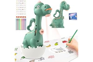 TOHOYARD Proiettore da disegno per bambini, proiettore tracciare e disegnare bambini Toy, proiettore per bambini da disegno con 48 motivi colorati 12 pennelli, proiettore da disegno per bambini per ragazzi e