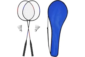 KEEHOO KH Federball Set Badminton Schläger Set 2-4 Spieler für Erwachsene Kinder, leicht und stabil, Schläger, Federbälle und Tragetasche im Lieferumfang