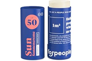 ‎4 PEOPLE WHO CARE forpeople BIO Sonnencreme Stick LSF 50 · Wasserfeste Surf Sunscreen mit Zink · Mineralischer UV Filter · Für Kinder & Erwachsene · 100% natürlich · 40g