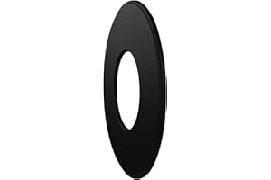 LANZZAS, rosetta da parete con bordo di 90 mm – per il diametro di 150 mm – Colore: nero – Copertura per tubo fumario