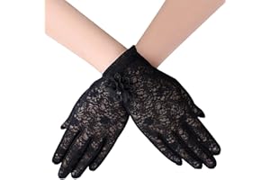 GOLDEN APPLE LERTREE 1 Pair Ladies Lace Gloves Womens Mittens for Wedding Opera Evening Party Banquet Dress