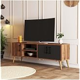 Mezza 1580 Exxen 150 Cm (Wooden Foot) TV Unit Line-Anthracite