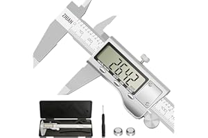 ZHJAN schieblehre digital,messschieber mit großer LCD-Bildschirm, spritzwassergeschütztes Design, Englisch/metrische Umwandlung, geeignet für Home/DIY Messung (0-6 Zoll)