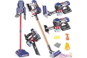 LumenVela Spielzeug Staubsauger für Kinder, 3-in-1 Staubsauger Spielzeug Set, Realistischer Kinderstaubsauger mit Echter Saugfunktion für Montessori Haushaltsspielzeug Kinder 3 4 5 6 Jahren