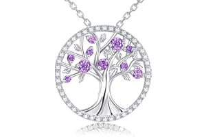 JUZICHEN Collana Albero Della Vita Donna, Collana Argento 925 Donna, Collana con Albero Della Vita In Zirconia Verde, Ipoallergenica, Con Scatola Regalo, Per Donne, Madre, Donne In Gravidanza, Ragazze, Uomini